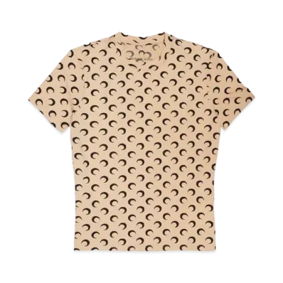 Marine serre RECYCLED MOON JERSEY SS SHORT SLEEVES TOP "TAN"