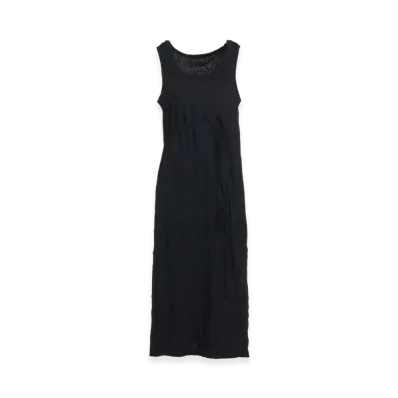 S'YTE Catch-Washer Finish Cotton Jersey Strings Gathered Dress "Black"