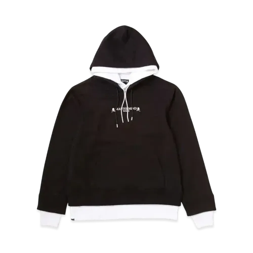 mastermind WORLD Layered Hoodie "Black White"