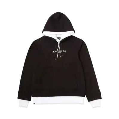 mastermind WORLD Layered Hoodie "Black White"