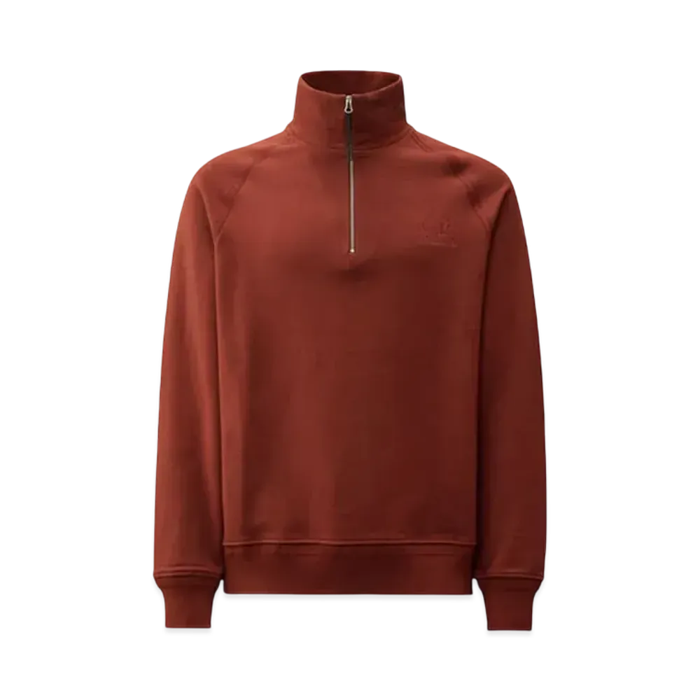 C.P. Company Diagonal Raised Fleece Half Zip Logo Sweatshirt "Sable Brown"