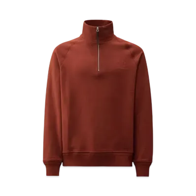C.P. Company Diagonal Raised Fleece Half Zip Logo Sweatshirt "Sable Brown"