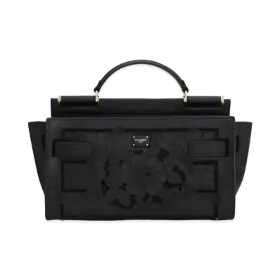 Dolce&Gabbana Sicily 62 Soft Bag Small Calfskin Embroidery "Black"