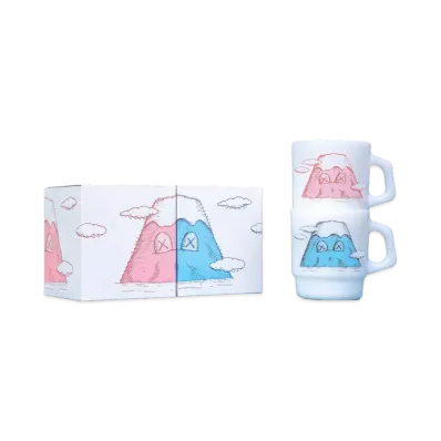 KAWS HOLIDAY JAPAN Mount Fuji Fire King Mug (Set of 2) "Multi"