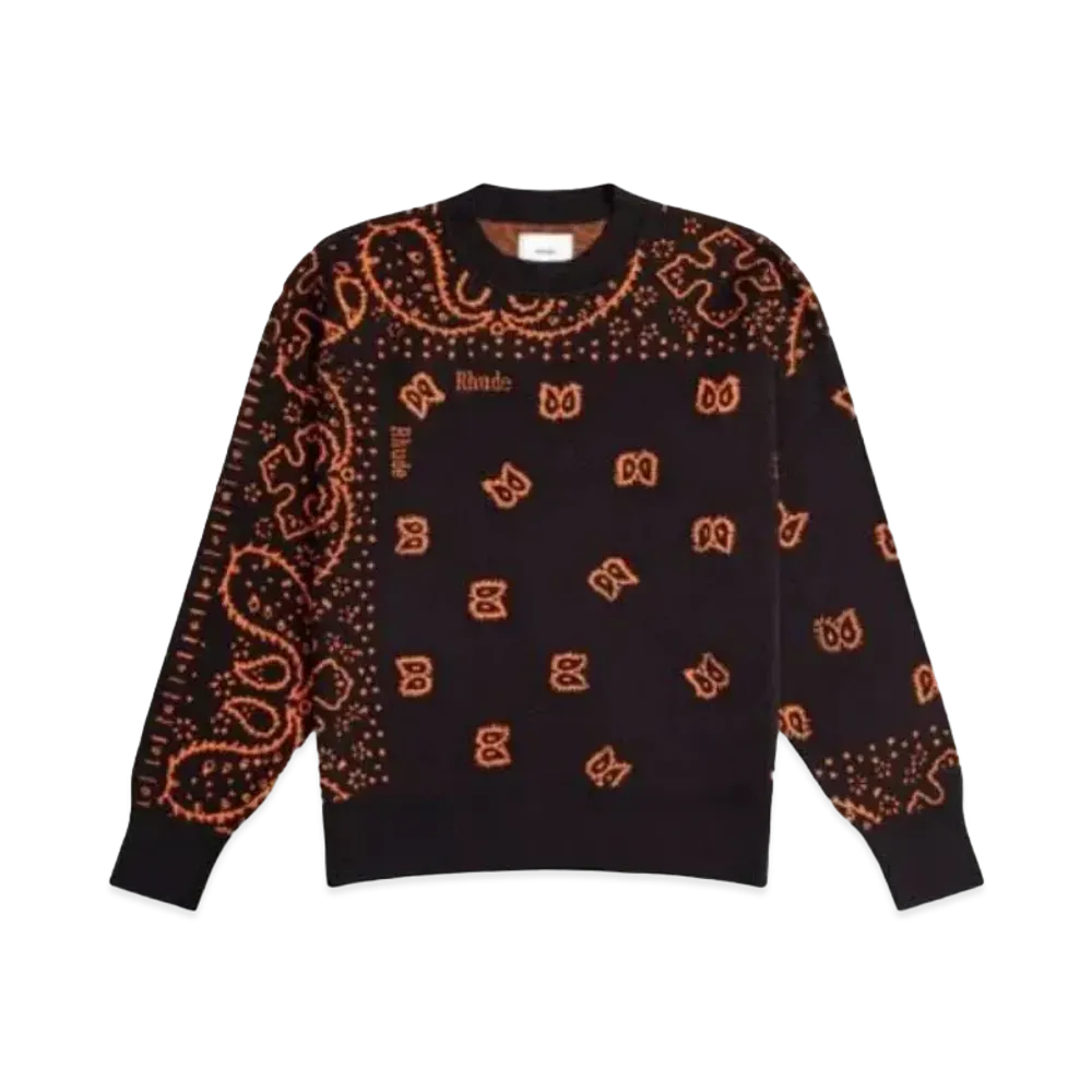 RHUDE Bandana Knit Crewneck "Black"
