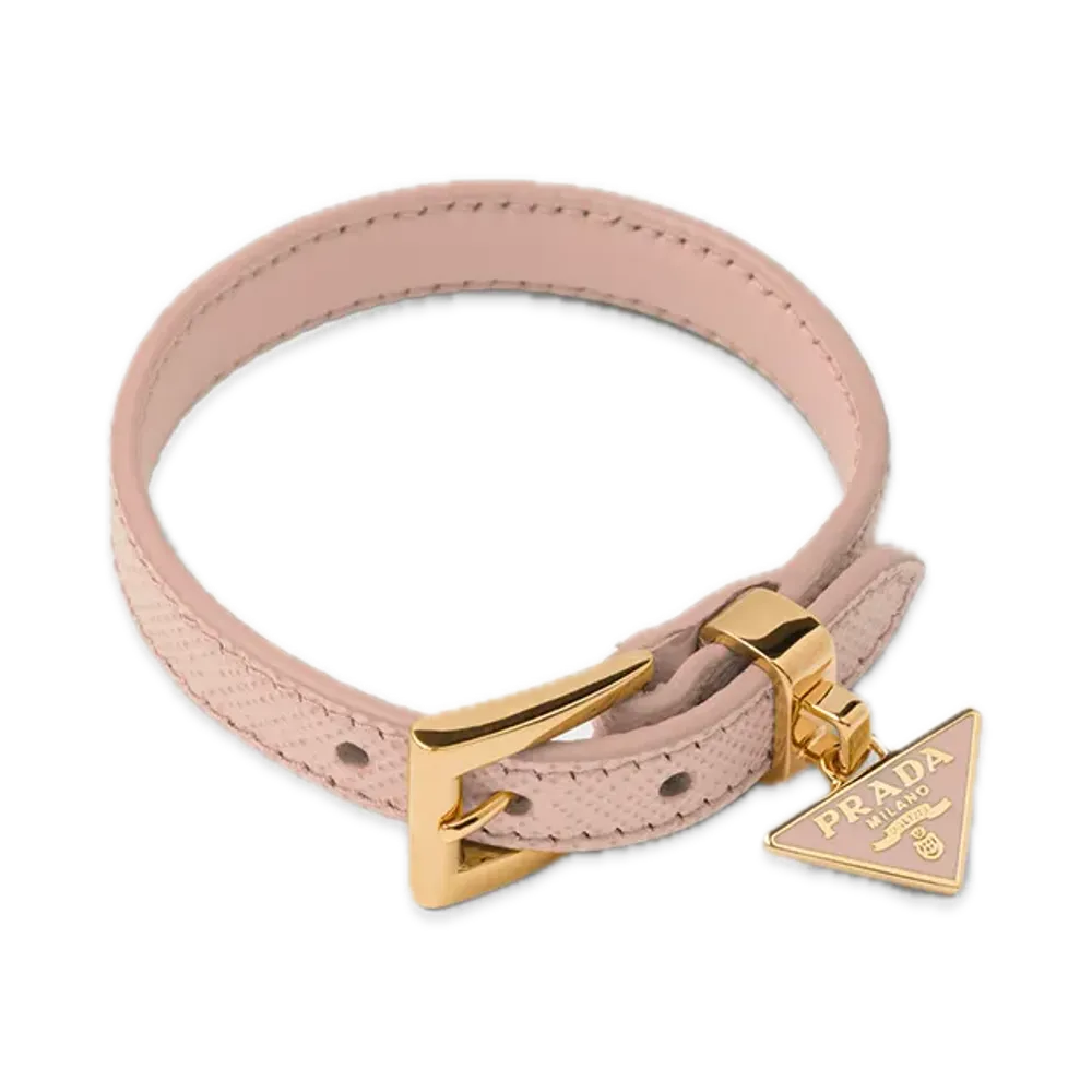 PRADA Saffiano Leather Bracelet "Pink Beige"