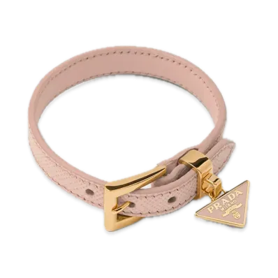 PRADA Saffiano Leather Bracelet "Pink Beige"