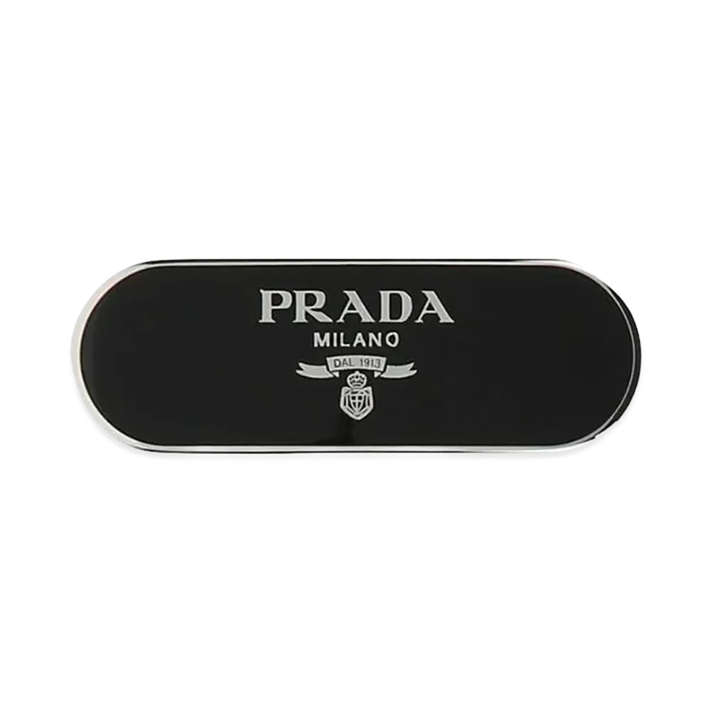 PRADA Women's Logo Hair Clip "Black"