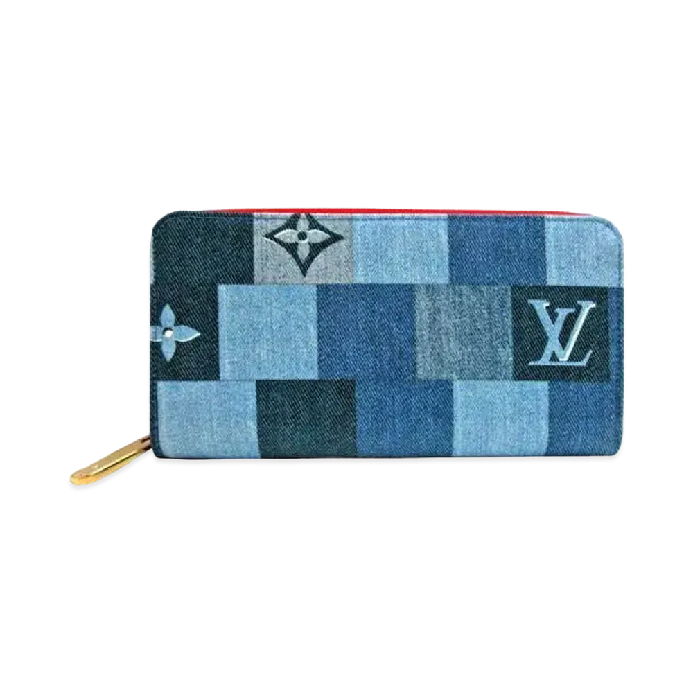 Louis Vuitton Monogram Denim Square Zippy Wallet "Blue"