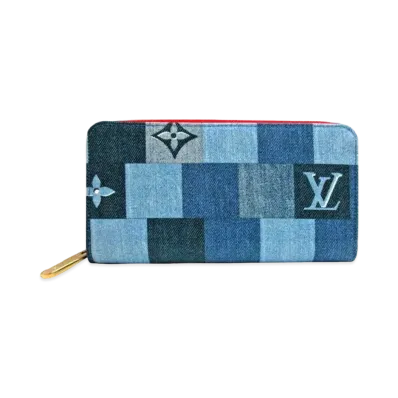 Louis Vuitton Monogram Denim Square Zippy Wallet "Blue"