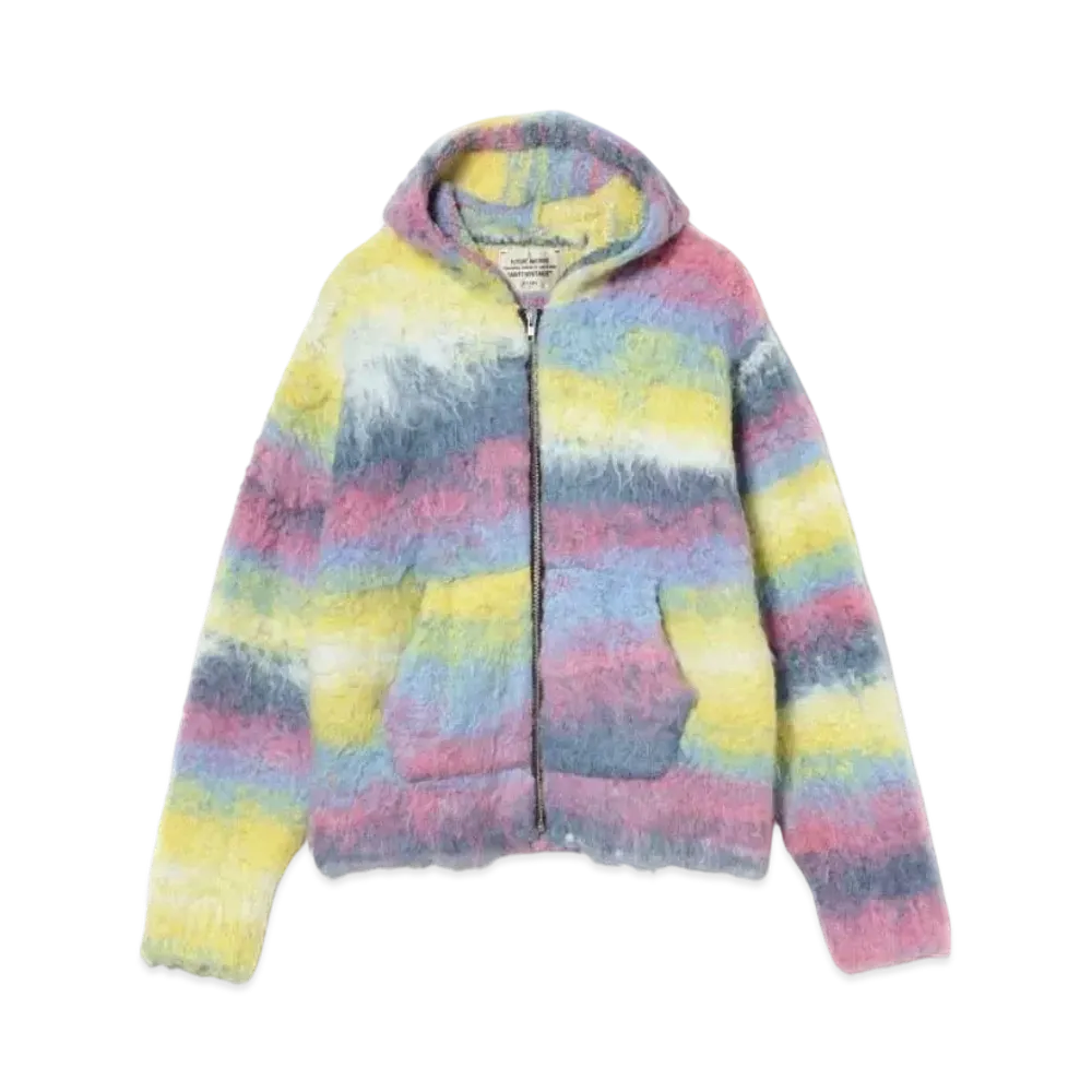 BEAMS FUTURE ARCHIVE Shaggy Knit Parka "Purple"