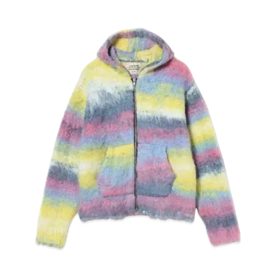 BEAMS FUTURE ARCHIVE Shaggy Knit Parka "Purple"