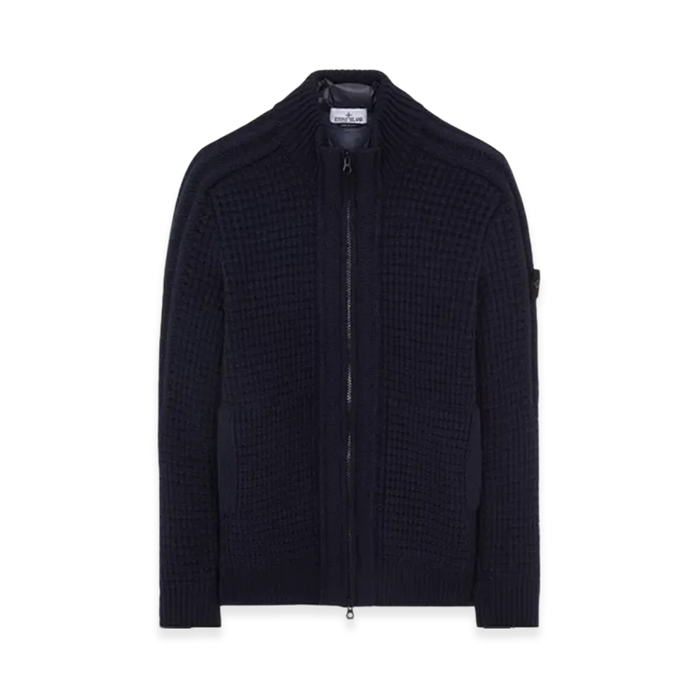 Stone Island 539D5 Garment Dyed Pure Wool President Knit - 23FW "Navy Blue"