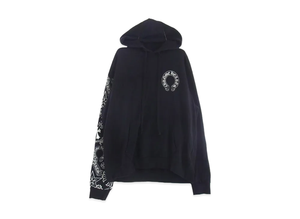 Chrome Hearts Multi Print Sleeve Stencil Pullover Hoodie "Black/White"