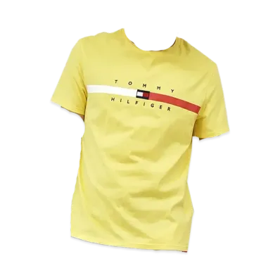 TOMMY HILFIGER Flag Stripe Short Sleeve T-Shirt "Yellow"
