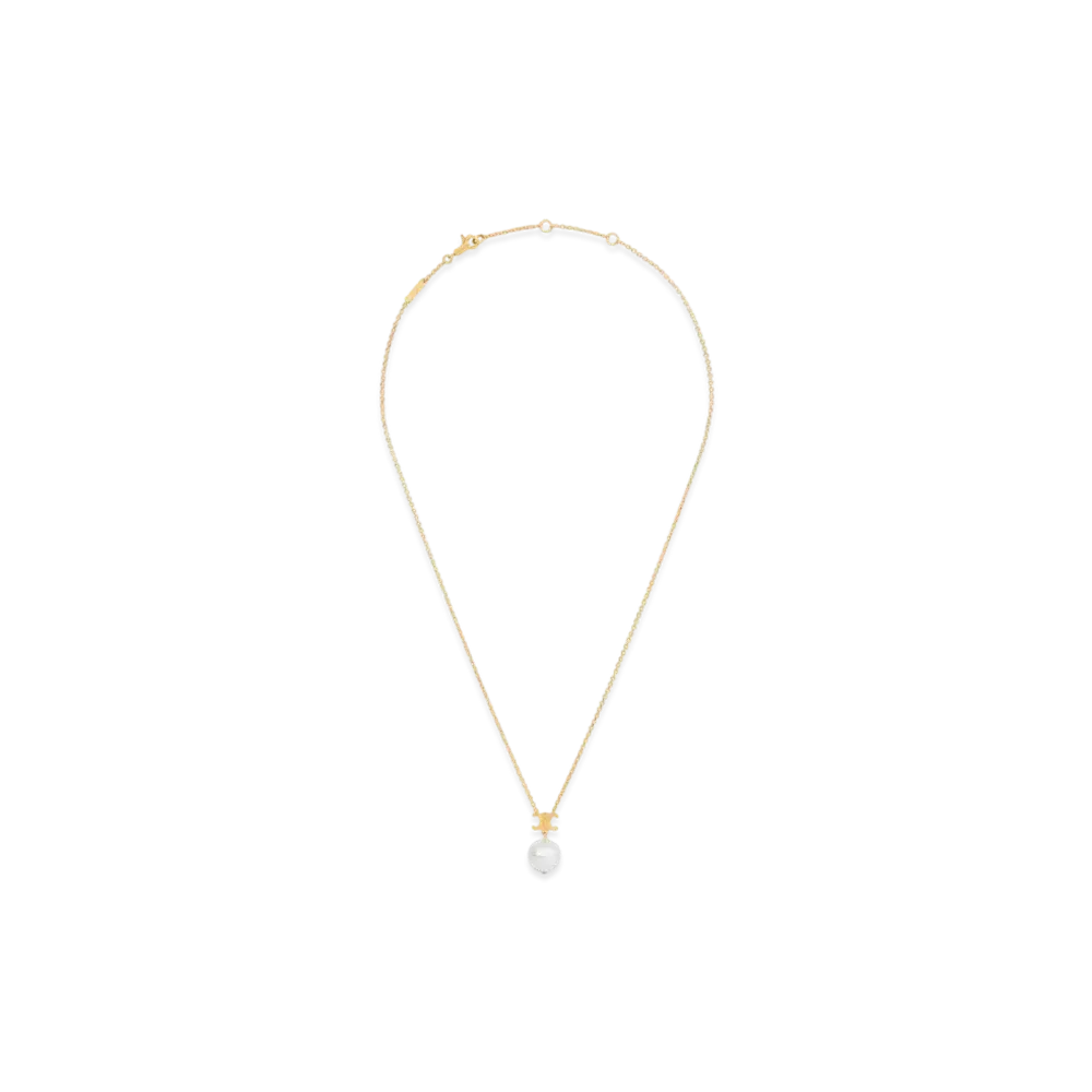 CELINE Les Perles Celine Necklace in Resin Pearl and Brass with Gold Finish "Gold/Ivory"