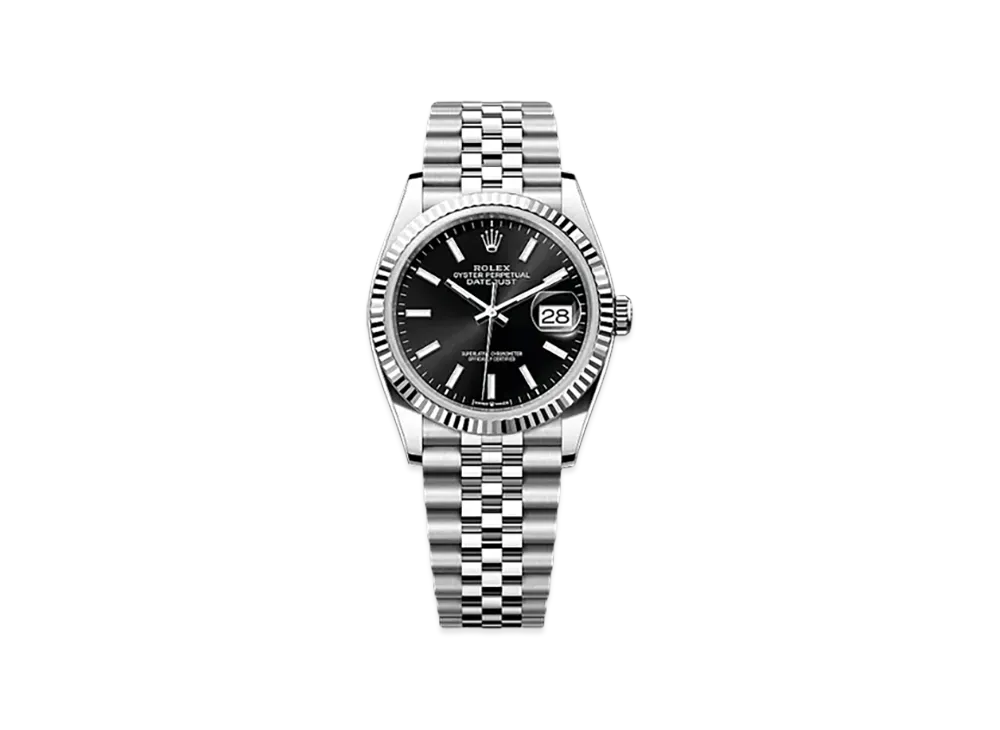 ROLEX Datejust 36 Oystersteel & White Gold "Black"