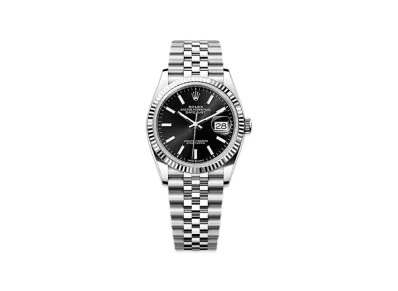 ROLEX Datejust 36 Oystersteel & White Gold "Black"