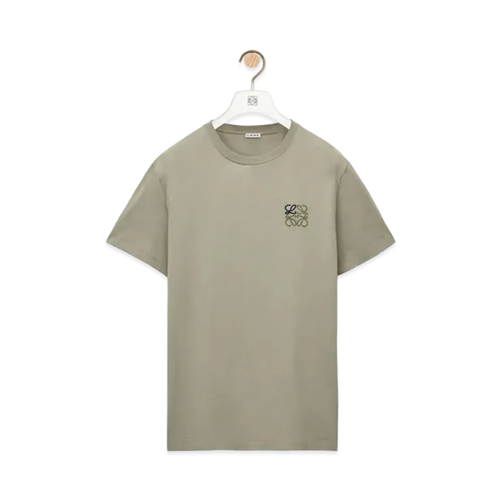LOEWE Men's Anagram T-shirt In Cotton "Sage"
