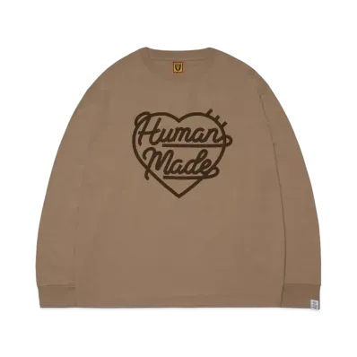 HUMAN MADE HEART L/S T-SHIRT "Beige"