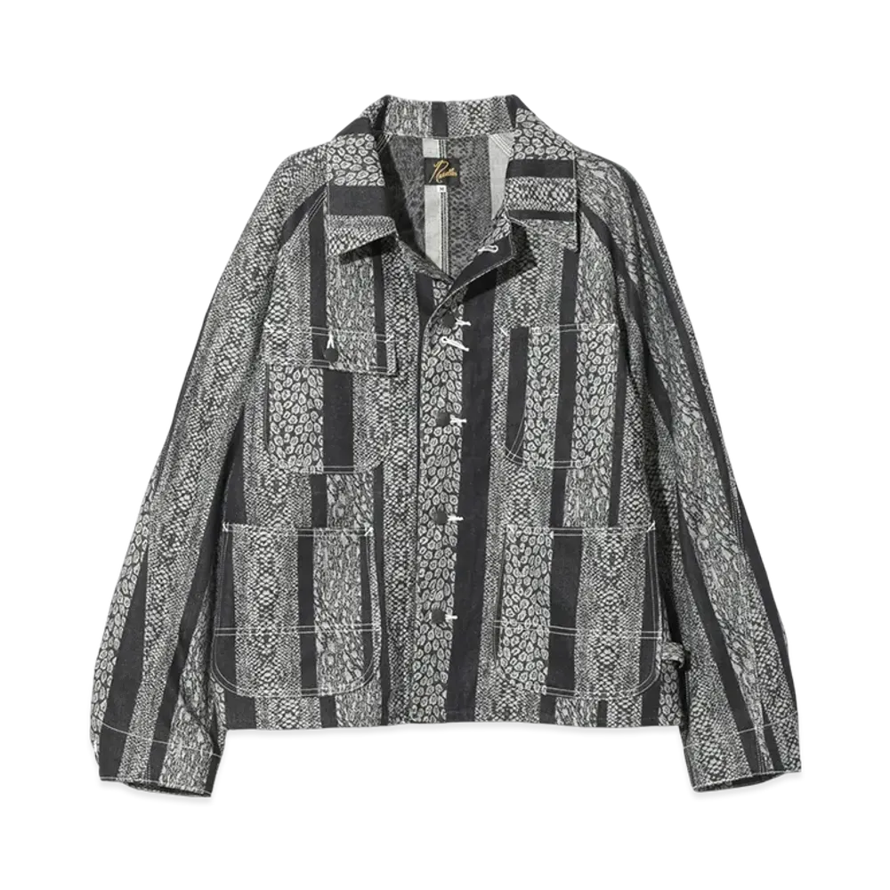 NEEDLES Short Coverall-10oz Denim / Python Jacquard "Gray"