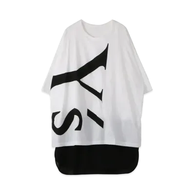 Yohji Yamamoto Y's 018+902 C/S COMBI LOGO BLOUSE "White"