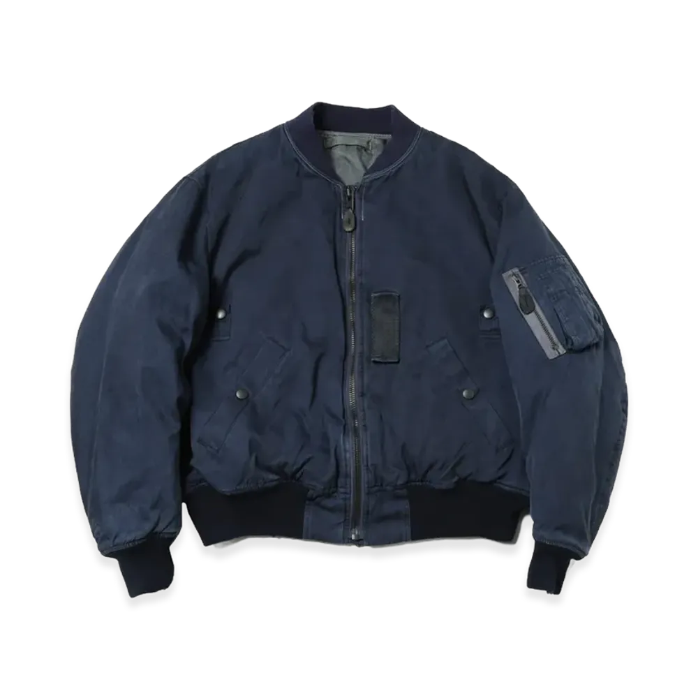 A.PRESSE Vintage Silk B-15C Flight Jacket "Navygray"