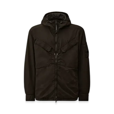 C.P. Company Chrome-R Hooded Zipped Overshirt "Black"