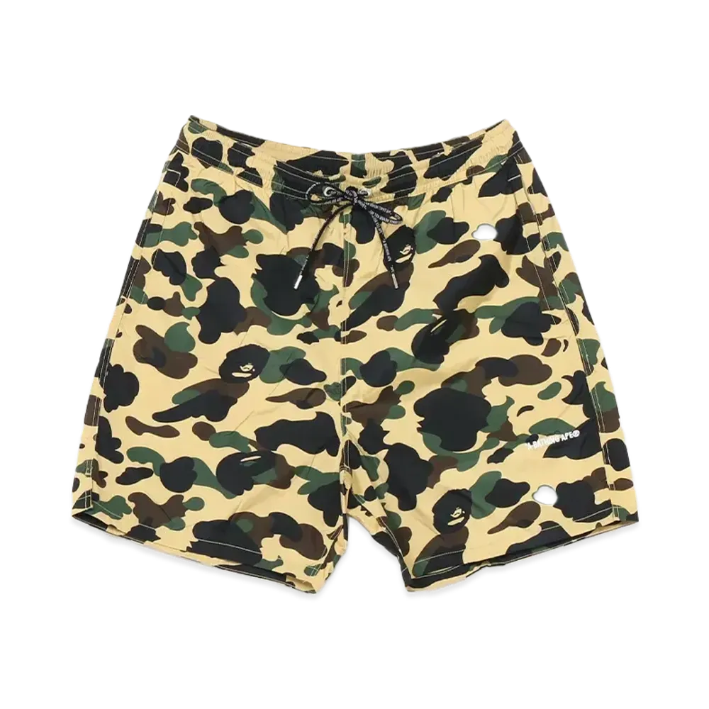 A BATHING APE 1st Camo Beach Shorts "Yellow"
