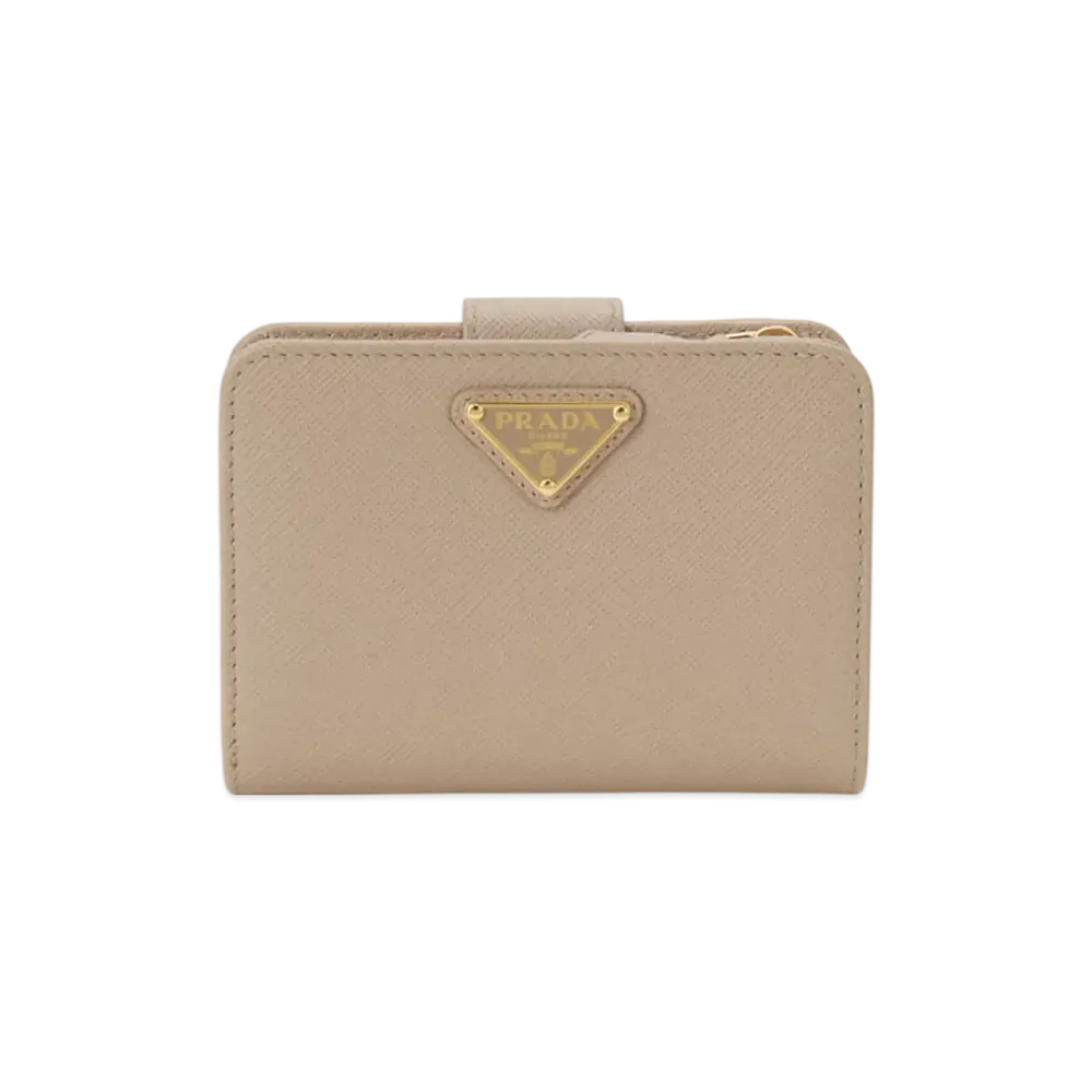 プラダ 二つ折り財布 レディース チプリア ピンクベージュ コンパクト財布 "ベージュ" 1ML018-QHH-F0236