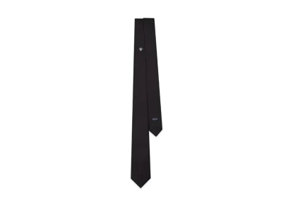 Dior Tie with Bee Motif Silk "Black"