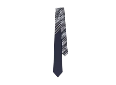 Dior Striped Dior Oblique Tie Silk "Navy Blue/White/Gray"