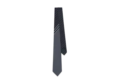 Dior Striped Dior Oblique Tie Silk "White/Gray"