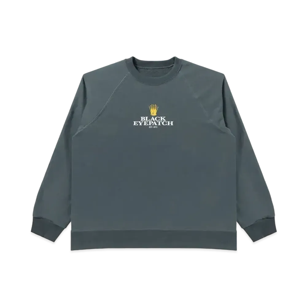 Black Eye Patch Royal Crown Logo Crew Sweat "Dark Green"