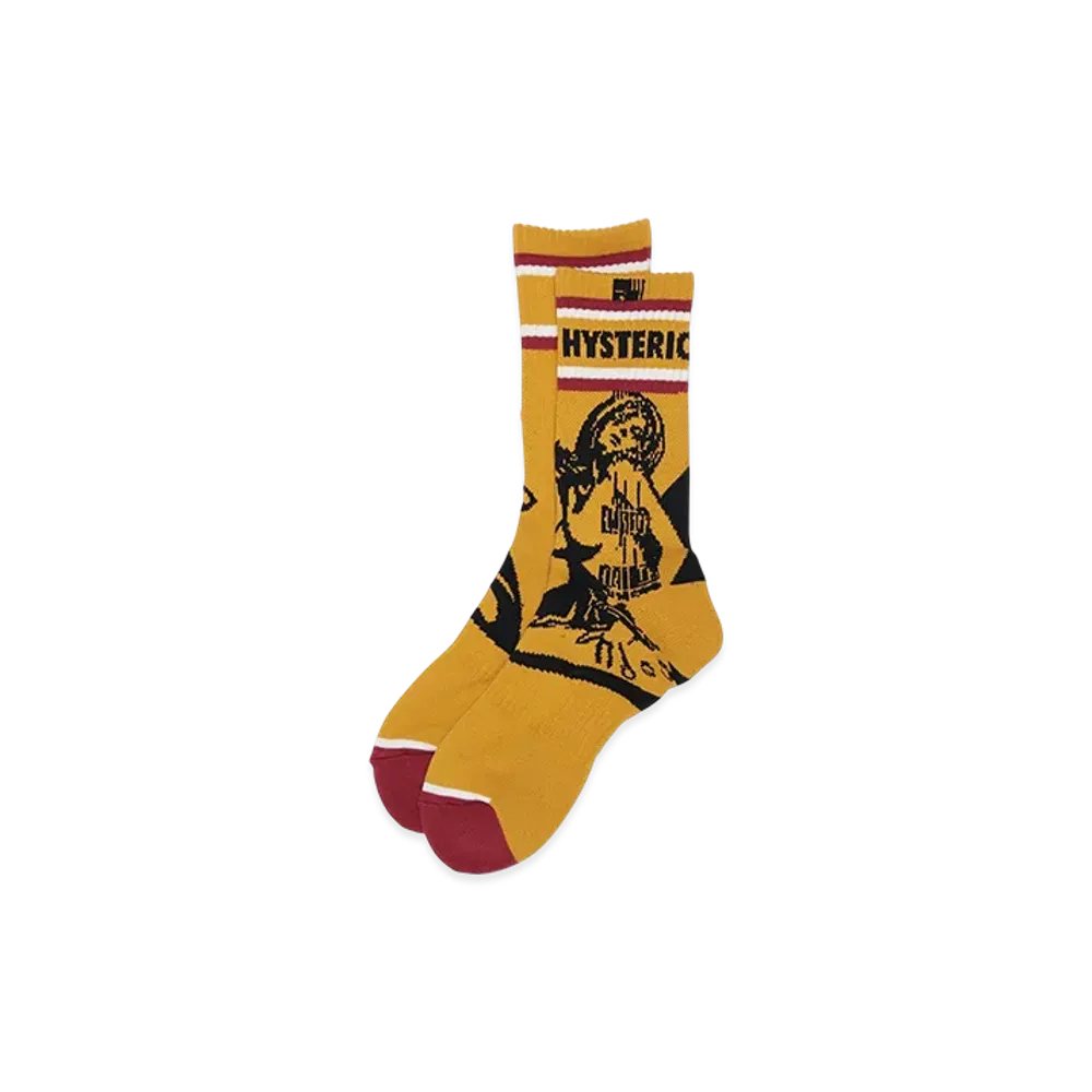 HYSTERIC GLAMOUR Guitar Girl Skater Socks "Yellow"