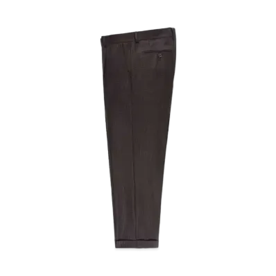 WACKO MARIA GLITTER STRIPED PLEATED TROUSERS (IMPOET FABRIC / DOEMEUIL) "Brown"
