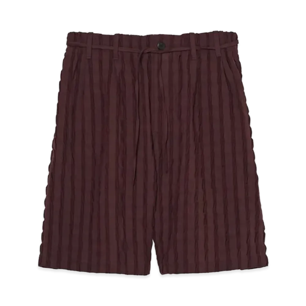 ZARA x Bad Bunny Benito Antonio Belted Jacquard Striped Bermuda Pants "Chocolate"