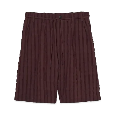 ZARA x Bad Bunny Benito Antonio Belted Jacquard Striped Bermuda Pants "Chocolate"