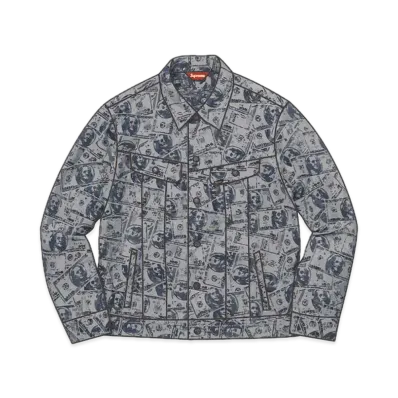 Supreme 100 Dollar Bill Trucker Jacket "Blue"