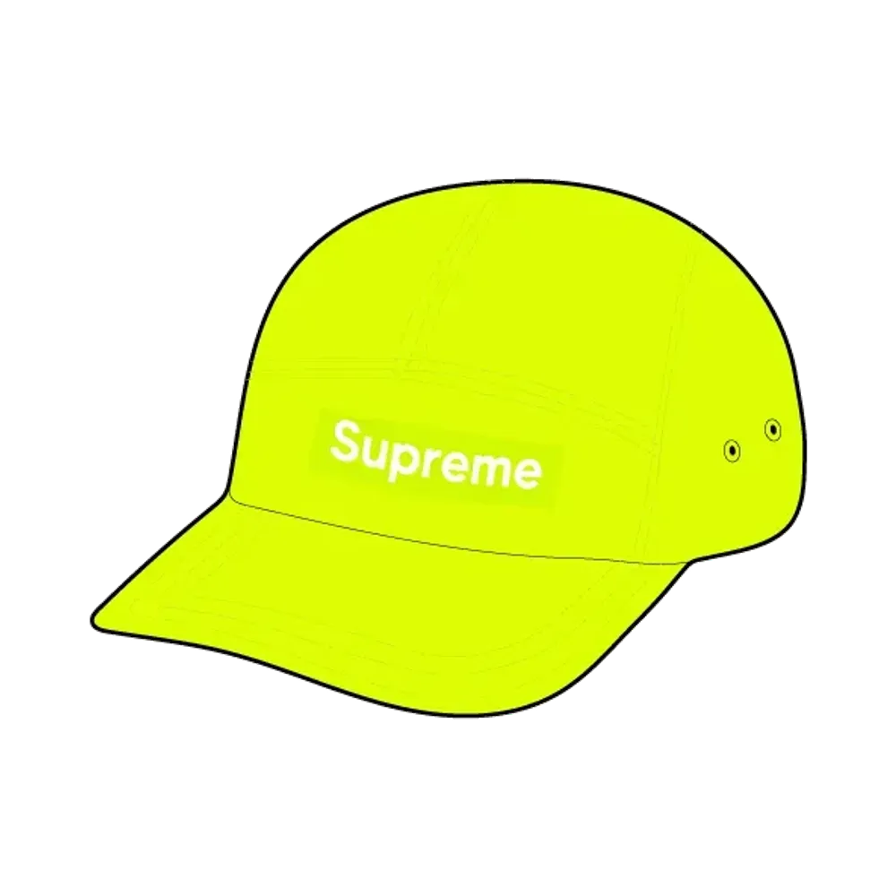 Supreme Washed Chino Twill Camp Cap (25FW) "Neon Yellow"