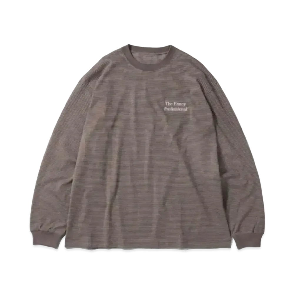 ENNOY 21AW L/S Border Tee "Brown" AW21BRENCT01AM