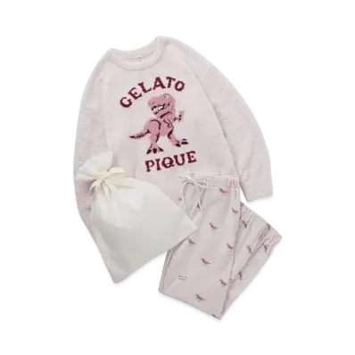 GELATO PIQUE Dinosaur Jacquard Pullover And Long Pants Set "Pink"