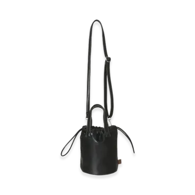 STARBUCKS STAND x BEAMS Synthetic Leather Drawstring Bag "Black"