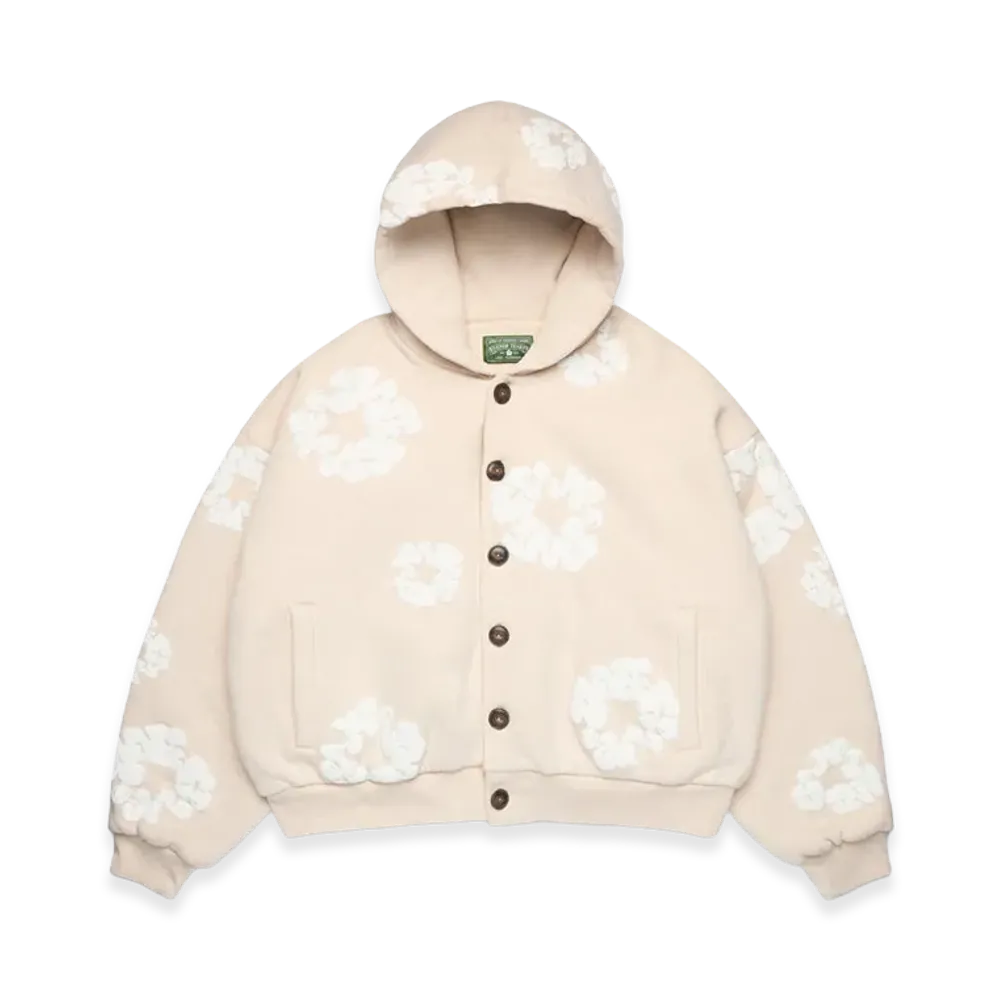 DENIM TEARS Cotton Wreath Cardigan Hoodie "Oatmeal"