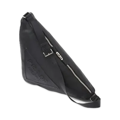 PRADA Triangle Leather Bag "Black"