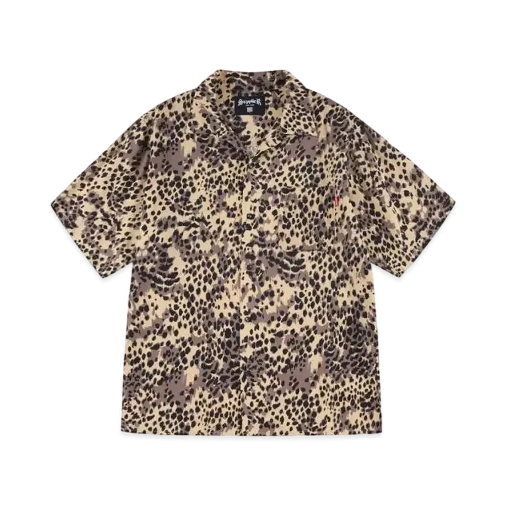 SUPPLIER Leopard Open Collar Shirt "Brown"