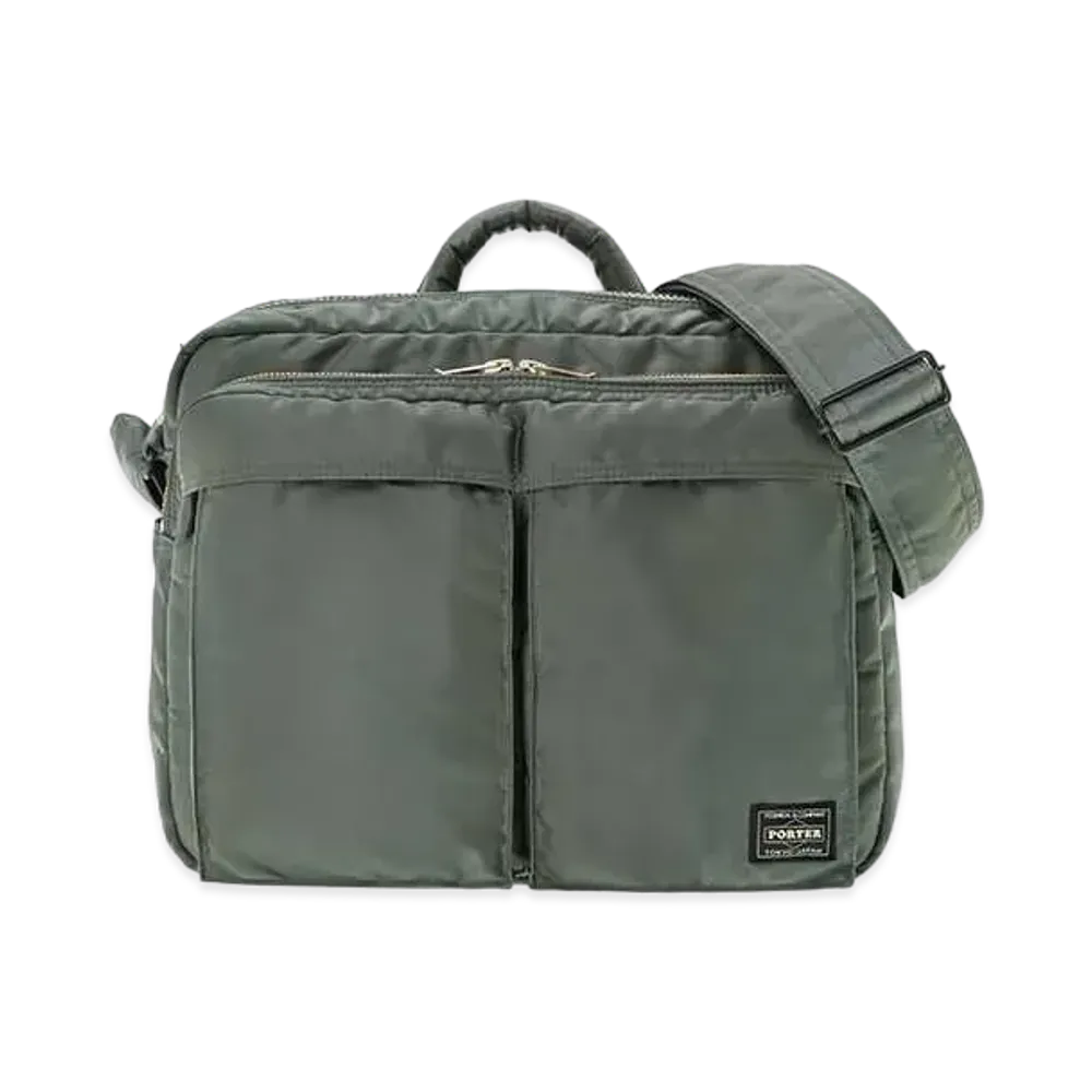 PORTER / TANKER Sling Bag W Zip (XL) "Sage Green"