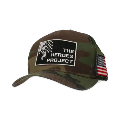 Chrome Hearts The Heroes Project Trucker Cap Patch Cross Ball Mesh Camouflage "Green/Brown"