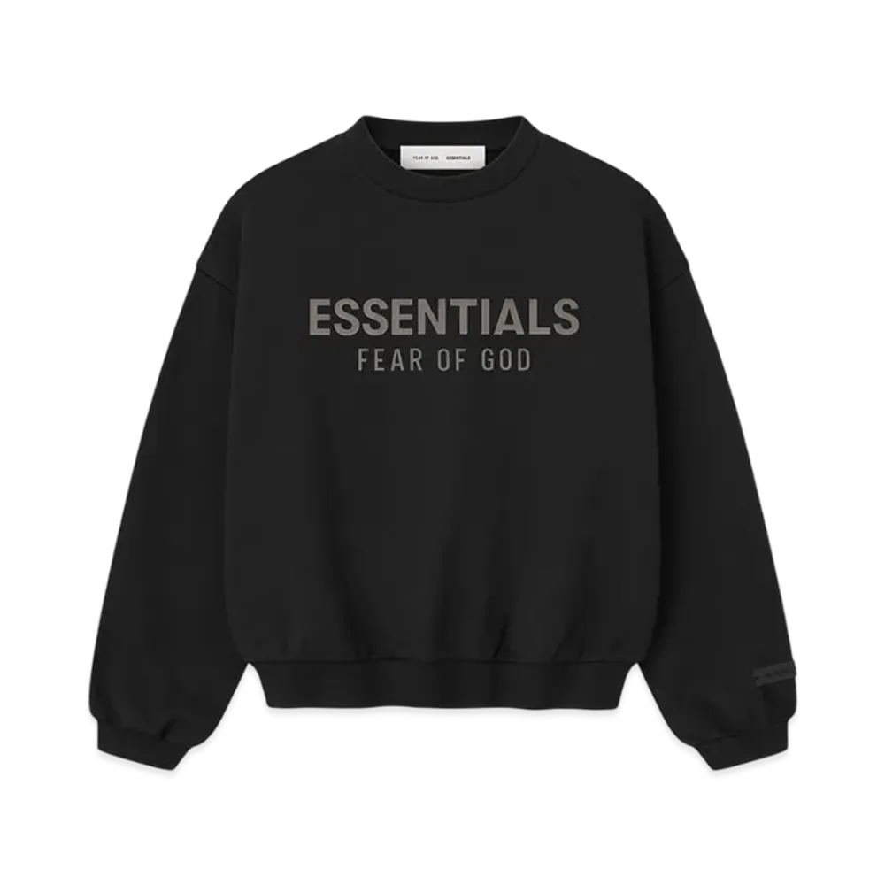FEAR OF GOD ESSENTIALS Kids Fleece Crewneck "Jet Black"