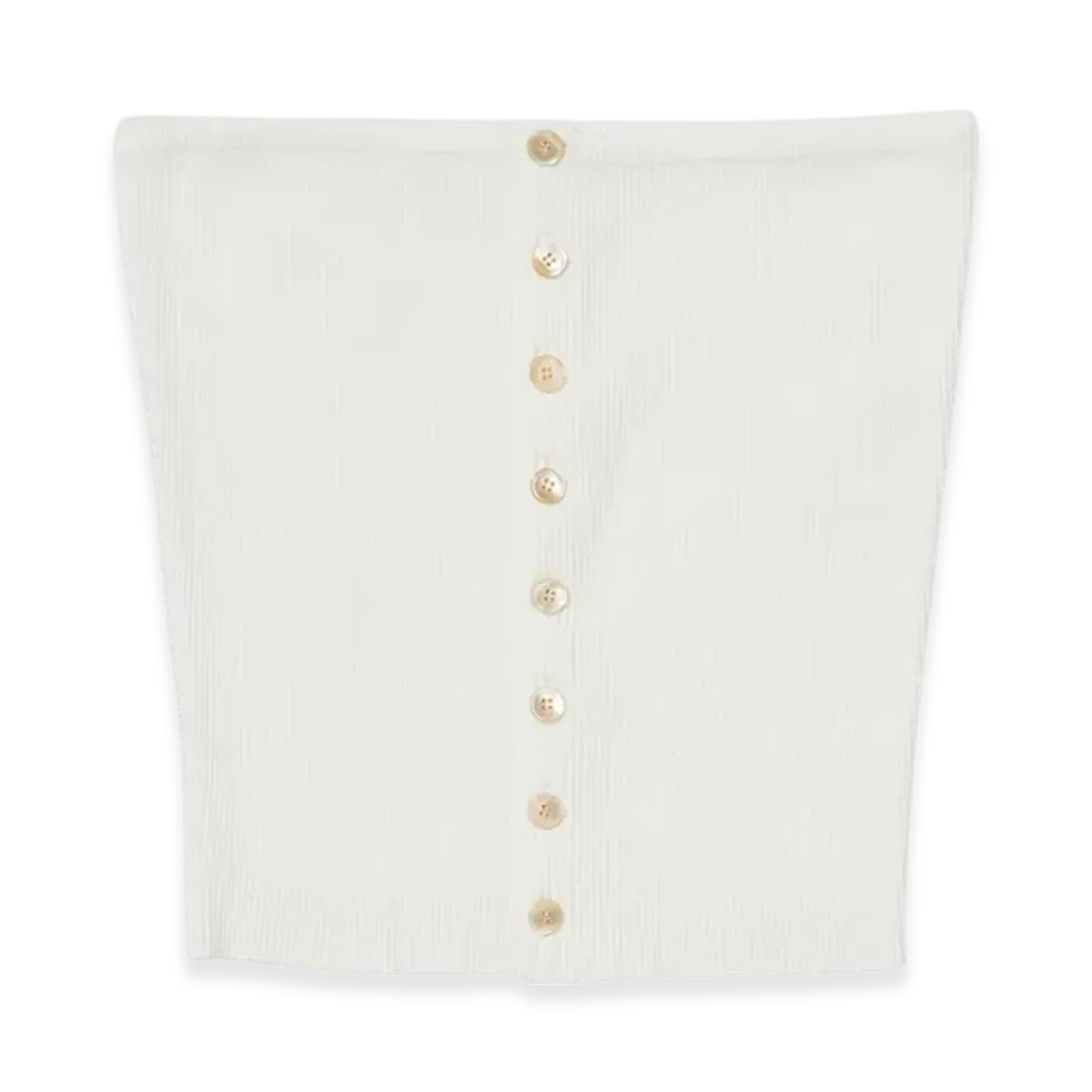 AURALEE Cotton High Gauge Rib Knit Bandeau "White"